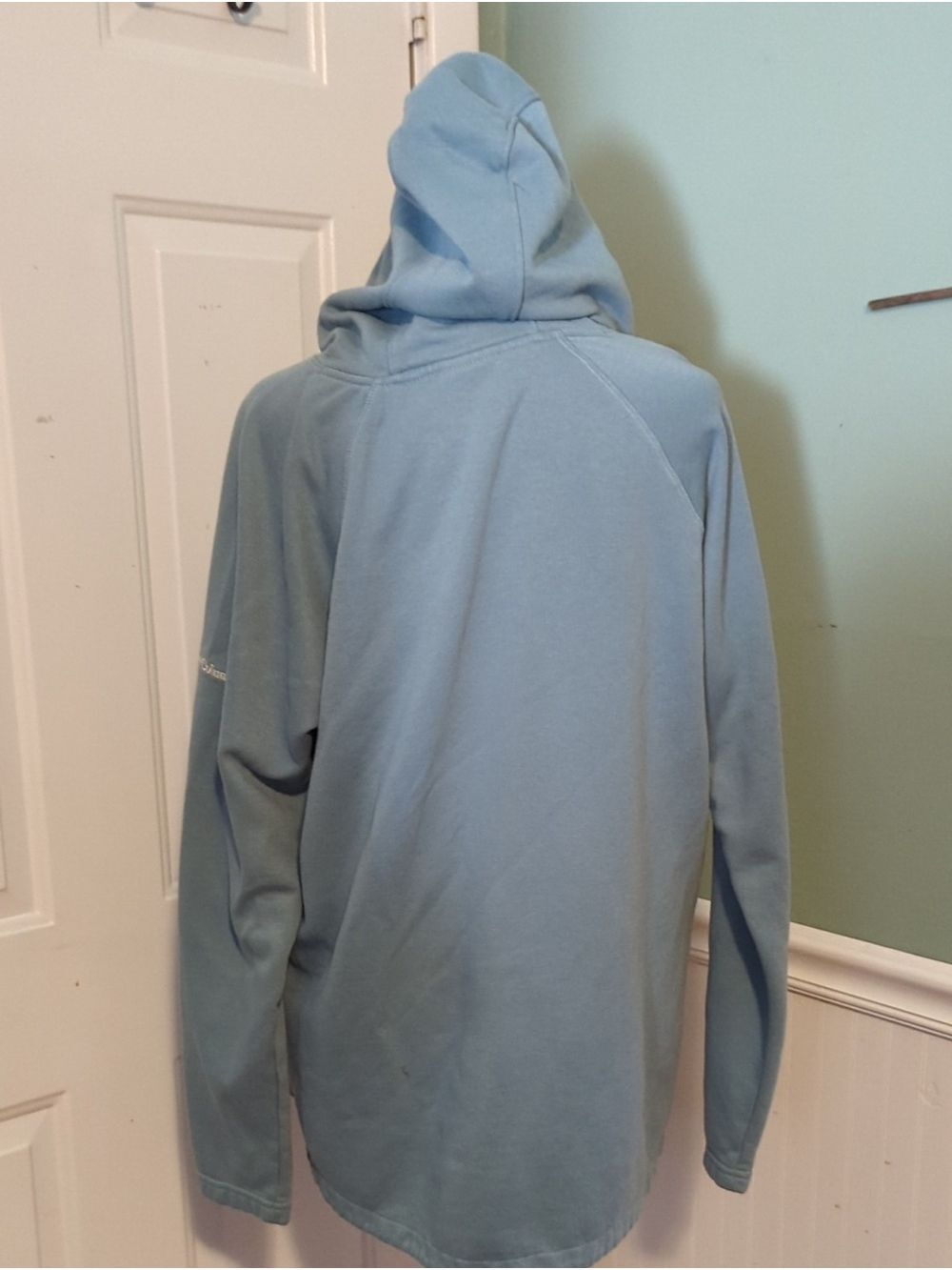 Columbia Men's Light Blue Fleece Hoodie Pullover Mountain Ski Snowboard Large - Picture 7 of 14